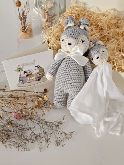 Zestaw na babyshower "Jelonek" szary